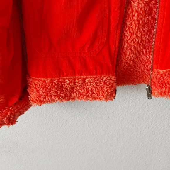 Keedo Kids Orange Corduroy Sherpa Detail South African Coat Size 6/7 - Picture 5 of 7